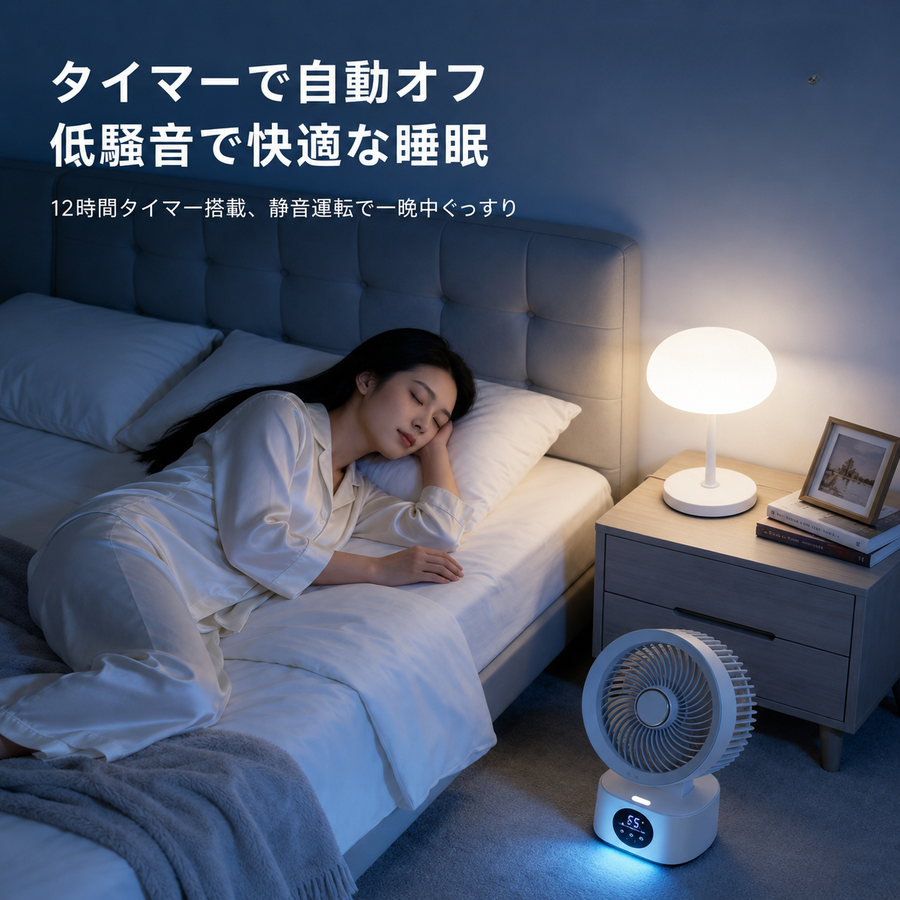 5段階風量×12時間タイマー×LEDディスプレイ。全てを手元でコントロール