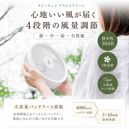 Kazebuki™ 3WAYミニ扇風機 LEDライト付き 🌿✨