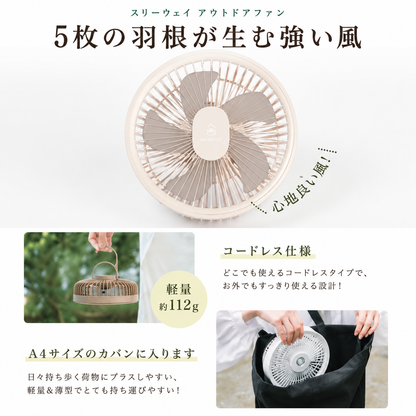 Kazebuki™ 3WAYミニ扇風機 LEDライト付き 🌿✨